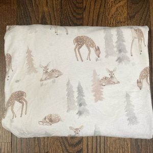 Winter deer fitted crib sheet by Pottery Barn Kids